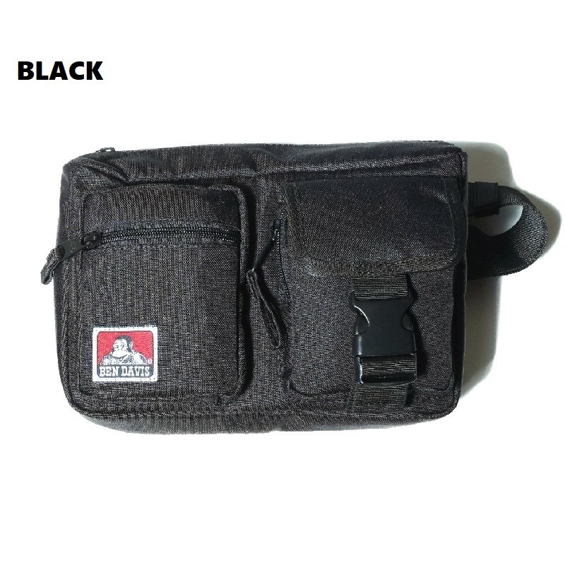 BEN DAVIS ベンデイビス W POCKET WAIST BAG ウエストバッグ ショルダーバッグ 鞄 コンパクト BAG 旅行 トラベル 通勤 通学 カジュアル ギフト プレゼント | BEN DAVIS ORIGINALS | 01