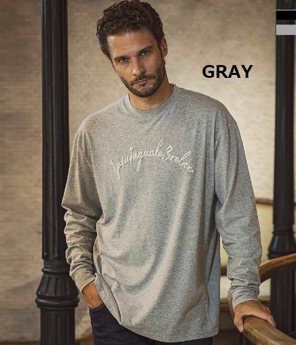 1PIU1UGUALE3 RELAX ウノピゥウノウグァーレトレ コード刺繍長袖Tシャツ メンズ ロンT トップス カジュアル 秋冬 ロゴ ルーズ ギフト プレゼント | 1PIU1UGUALE3 RELAX | 02