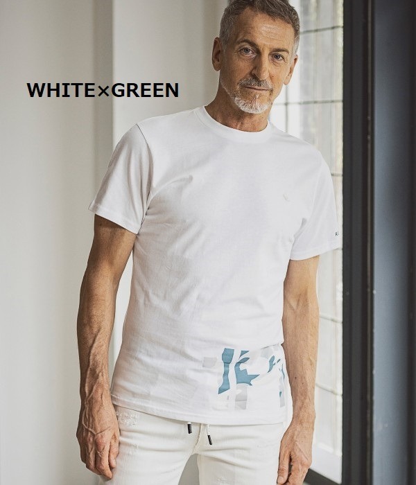 1PIU1UGUALE3 RELAX ウノピゥウノウグァーレトレ カモ柄ロゴ半袖Tシャツ カットソー カジュアル 迷彩 おしゃれ ブランド | 1PIU1UGUALE3 RELAX | 02