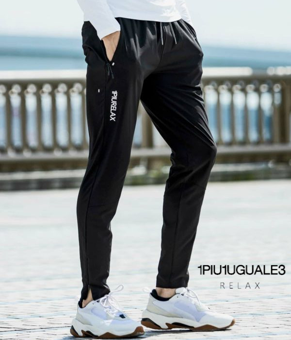 【Lサイズ】1PIU1UGUALE3 パンツ　ブラック　サイドロゴ 1PIU1UGUALE3 RELAX スウェットパンツ ジャージ RELAX(ウノピゥ