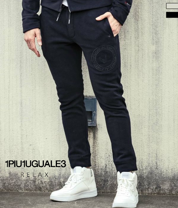 サイズXL【未使用】1PIU1UGUALE3 センタークリースパンツ 1PIU1UGUALE3 RELAX ウノピゥウノウグァーレトレ 裾ロゴテック
