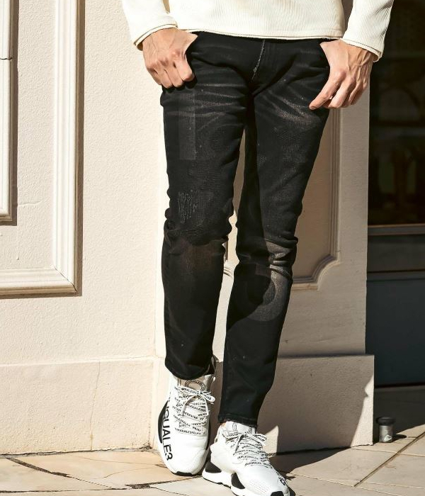 1PIU1UGUALE3 RELAX ウノピゥウノウグァーレトレ リラックス ロゴ×カモ刺繍デニム メンズ 男性 ジーンズ 迷彩 カモフラ スリム ストレッチ 細身 1PIU1UGUALE3 RELAX ウノピゥウノウグァーレトレ リラックス ロゴ×カモ