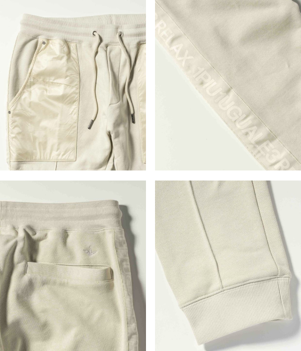 1PIU1UGUALE3 RELAX ウノピゥウノウグァーレトレ リラックス ラインロゴコンビスウェットパンツ メンズ カジュアル スポーツ スリム ミリタリー | 1PIU1UGUALE3 RELAX | 13