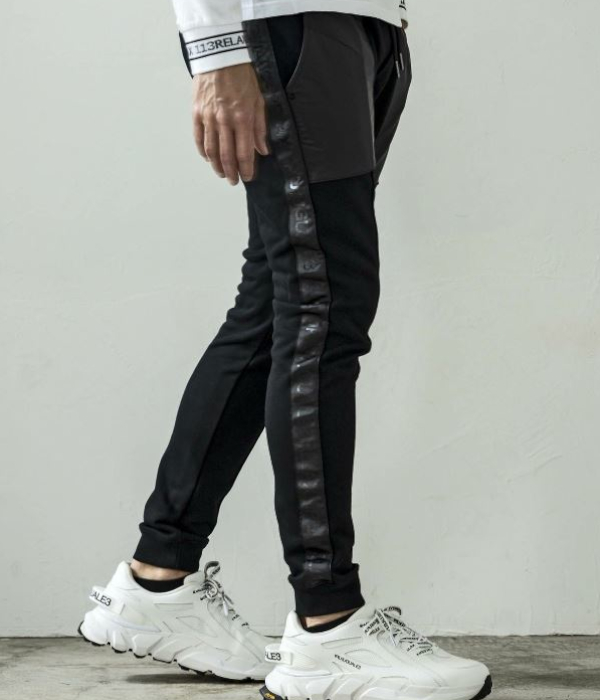 1PIU1UGUALE3 RELAX ウノピゥウノウグァーレトレ リラックス ラインロゴコンビスウェットパンツ メンズ カジュアル スポーツ スリム ミリタリー | 1PIU1UGUALE3 RELAX | 04