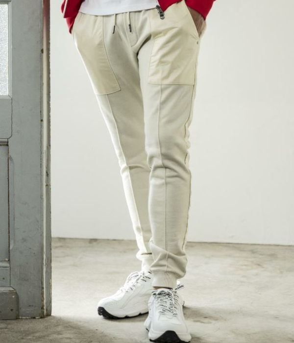 1PIU1UGUALE3 RELAX ウノピゥウノウグァーレトレ リラックス ラインロゴコンビスウェットパンツ メンズ カジュアル スポーツ スリム ミリタリー | 1PIU1UGUALE3 RELAX | 08