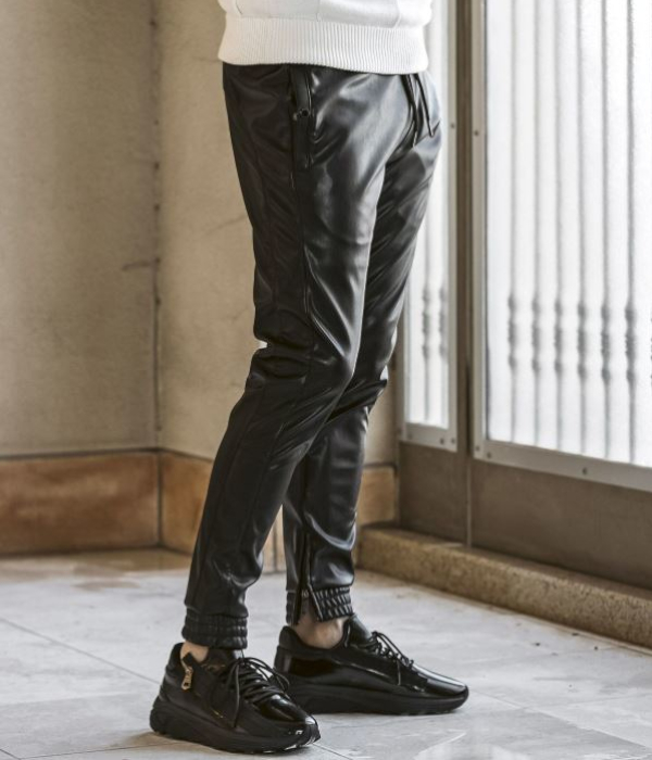 1PIU1UGUALE3 RELAX ウノピゥウノウグァーレトレ リラックス シンセティックレザージョガーパンツ メンズ カジュアル ストリート モード 合皮 フェイクレザー | 1PIU1UGUALE3 RELAX | 03