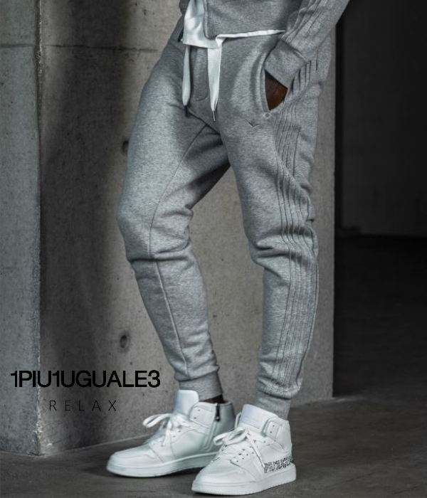 1PIU1UGUALE3 RELAX ウノピゥウノウグァーレトレ リラックス ピンタックラインジョガーパンツ メンズ ジャージ スウェット スリム カジュアル スポーツ | 1PIU1UGUALE3 RELAX