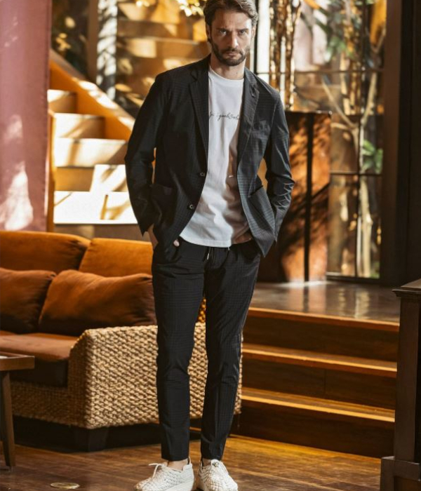 1PIU1UGUALE3 RELAX ウノピゥウノウグァーレトレ リラックス 接触冷感グレンチェックナイロンスラックス メンズ スーツパンツ スリム きれいめ カジュアル 男性 | 1PIU1UGUALE3 RELAX | 11