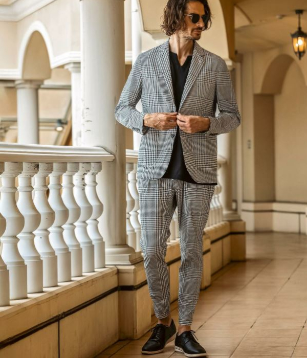 1PIU1UGUALE3 RELAX ウノピゥウノウグァーレトレ リラックス 接触冷感グレンチェックナイロンスラックス メンズ スーツパンツ スリム きれいめ カジュアル 男性 | 1PIU1UGUALE3 RELAX | 06