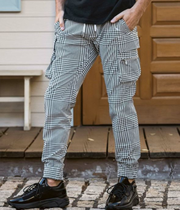 1PIU1UGUALE3 RELAX ウノピゥウノウグァーレトレ リラックス 接触冷感グレンチェックナイロンカーゴパンツ メンズ カジュアル ミリタリー ストリート | 1PIU1UGUALE3 RELAX | 07