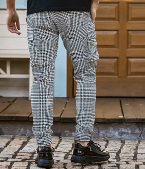 1PIU1UGUALE3 RELAX ウノピゥウノウグァーレトレ リラックス 接触冷感グレンチェックナイロンカーゴパンツ メンズ カジュアル ミリタリー ストリート | 1PIU1UGUALE3 RELAX | 08