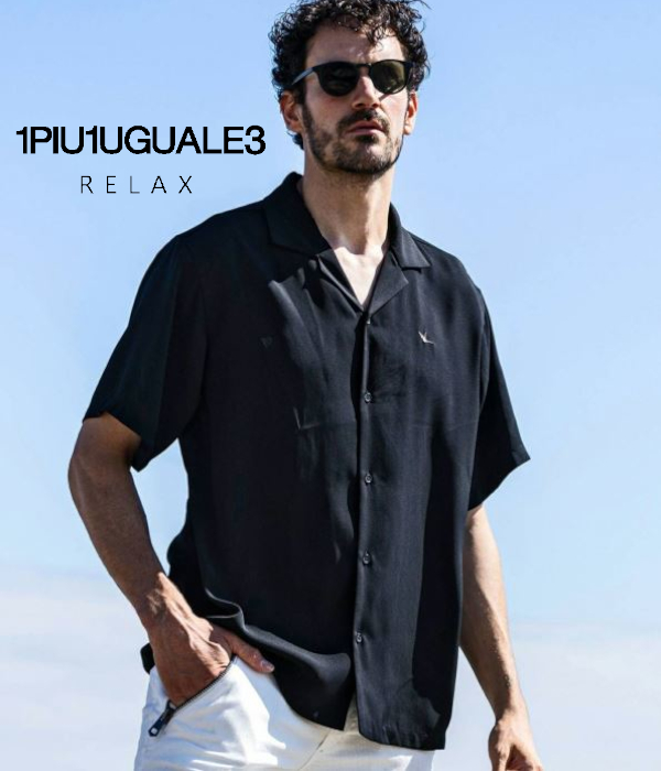 国内発送【1PIU1UGUALE3 RELAX】ロゴアロハTシャツ 夏 リゾート 1PIU1UGUALE3 RELAX ウノピゥウノウグァーレトレ リラックス