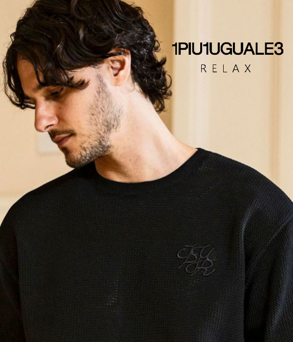 1PIU1UGUALE3 RELAX ウノピゥウノウグァーレトレ リラックス ロゴアイコンニットTシャツ メンズ 半袖 夏 カジュアル ルームウェア 部屋着 1PIU1UGUALE3 RELAX ウノピゥウノウグァーレトレ リラックス ロゴ