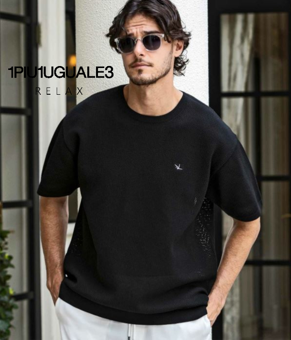 1PIU1UGUALE3 RELAX ウノピゥウノウグァーレトレ リラックス ベーシックニットTシャツ メンズ 半袖 夏 カジュアル ルームウェア 部屋着 1PIU1UGUALE3 RELAX ウノピゥウノウグァーレトレ リラックス