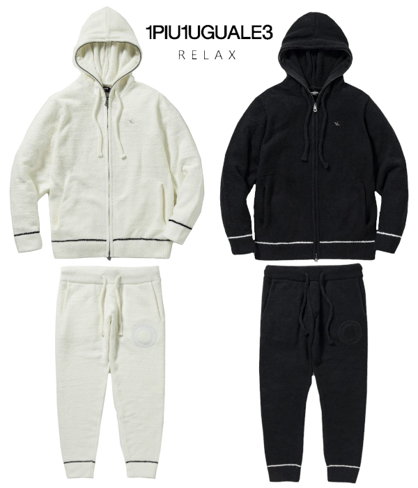 1PIU1UGUALE3 RELAX ウノピゥウノウグァーレトレ リラックス セットアップ もこもこ メンズ サークルロゴ ニット ルームウェア 上下セット 部屋着 | 1PIU1UGUALE3 RELAX