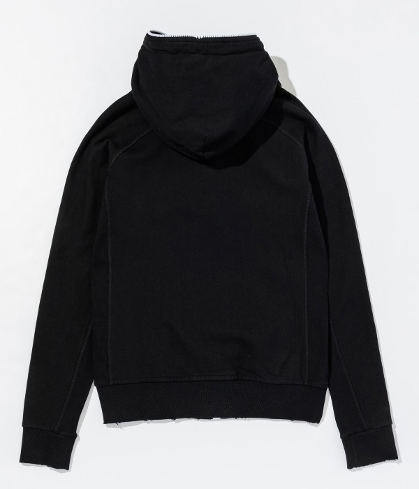 1PIU1UGUALE3 RELAX(ウノピゥウノウグァーレトレ)ダメージ加工ジップパーカー メンズ カジュアル スポーツ ジャージ フーディー クラッシュ おしゃれ ブランド シンプル 1PIU1UGUALE3 RELAX ウノピゥウノウグァーレトレ ダメージ加工ジップ