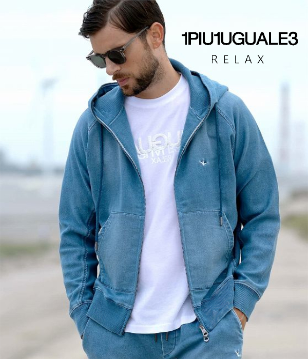 ■1PIU1UGUALE3 RELAX■大人気 セイムカラージップフーディー 1PIU1UGUALE3 RELAX セイムカラージップパーカー メンズ