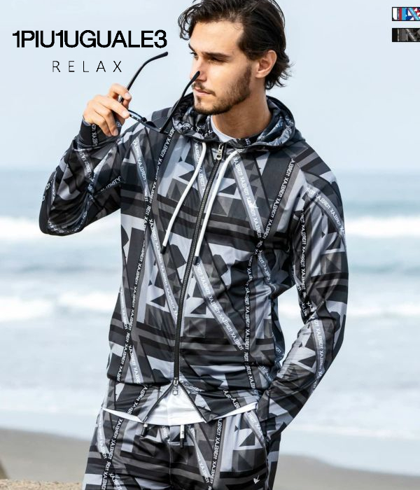 1PIU1UGUALE3 RELAX ウノピゥウノウグァーレトレ リラックス ラッシュガードパーカー メンズ レジャー プール フェス 海 マリンスポーツ サーフィン ブランド 1PIU1UGUALE3 RELAX ウノピゥウノウグァーレトレ リラックス ラッシュ