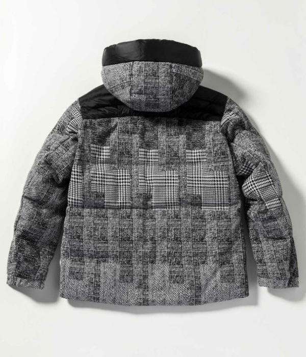 1PIU1UGUALE3 RELAX ジャガード ファイバーダウンジャケット L 1PIU1UGUALE3 RELAX(ウノピゥウノウグァーレトレ リラックス)ブラック