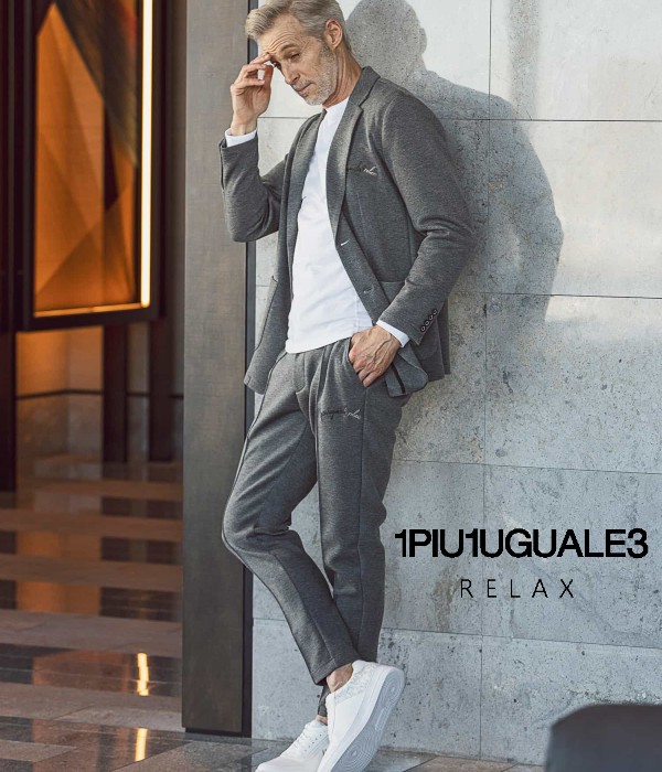 1PIU1UGUALE3 RELAX ウノピゥウノウグァーレトレ ロゴジャケット&パンツ セット テーラード セットアップ 上下セット スーツ ブランド