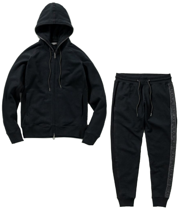1PIU1UGUALE3 RELAX セットアップ ブラック M ジップ 超美品 1PIU1UGUALE3 RELAX セットアップ L ブラック 上下セット