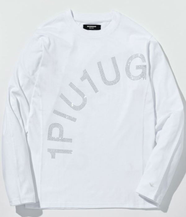 1PIU1UGUALE3 RELAX ウノピゥウノウグァーレトレ リラックス ラインストーンロゴTシャツ メンズ ロンT 長袖 カットソー カジュアル スポーツ | 1PIU1UGUALE3 RELAX | 01