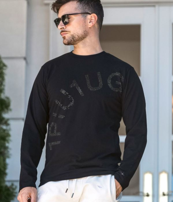 1PIU1UGUALE3 RELAX ウノピゥウノウグァーレトレ リラックス ラインストーンロゴTシャツ メンズ ロンT 長袖 カットソー カジュアル スポーツ | 1PIU1UGUALE3 RELAX | 03