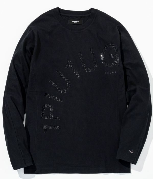 1PIU1UGUALE3 RELAX ウノピゥウノウグァーレトレ リラックス ラインストーンロゴTシャツ メンズ ロンT 長袖 カットソー カジュアル スポーツ | 1PIU1UGUALE3 RELAX | 02