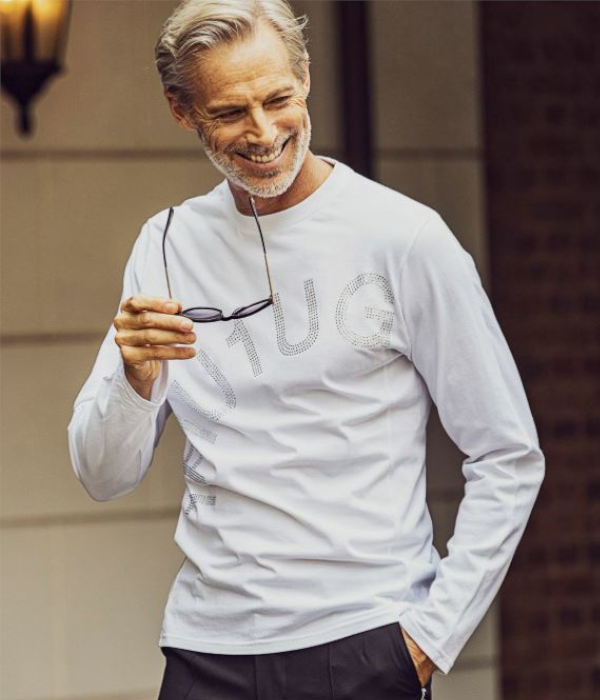 1PIU1UGUALE3 RELAX ウノピゥウノウグァーレトレ リラックス ラインストーンロゴTシャツ メンズ ロンT 長袖 カットソー カジュアル スポーツ | 1PIU1UGUALE3 RELAX | 09