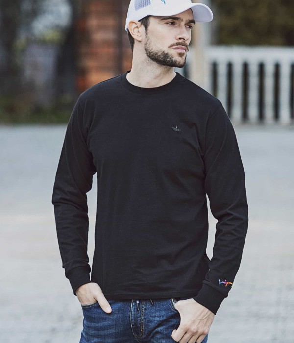 1PIU1UGUALE3 長袖Tシャツ 1PIU1UGUALE3 RELAX ウノピゥウノウグァーレトレ ラインストーン ロゴ