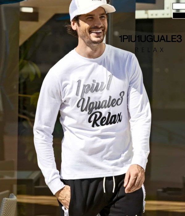 1PIU1UGUALE3 RELAX メンズ ロングスリーブTシャツ ロンティー - Tシャツ