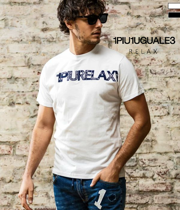 1PIU1UGUALE3 RELAX ウノ ピュ ウノ ウグァーレ トレ リラックス ブランド ペイズリーロゴ半袖Tシャツ tシャツ カットソー | 1PIU1UGUALE3 RELAX