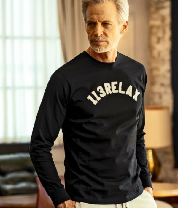 1PIU1UGUALE3 RELAX ウノピゥウノウグァーレトレ リラックス サガラ刺繍アーチロゴロングTシャツ 長袖 ロンT カットソー カジュアル スポーツ | 1PIU1UGUALE3 RELAX | 02