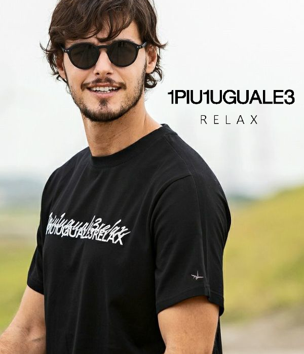 1PIU1UGUALE3 RELAX ウノピゥウノウグァーレトレ リラックス ダブルロゴTシャツ メンズ 半袖 カットソー カジュアル スポーツ ブランド | 1PIU1UGUALE3 RELAX