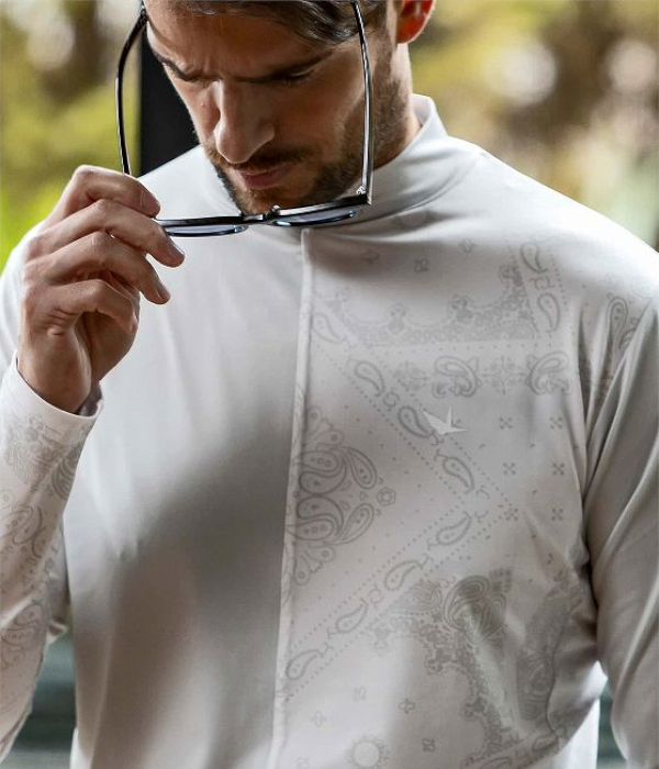 1PIU1UGUALE3 RELAX ウノピゥウノウグァーレトレ リラックス ペイズリーラッシュガード メンズ モックネック レジャー プール 海 マリンスポーツ サーフィン | 1PIU1UGUALE3 RELAX | 12