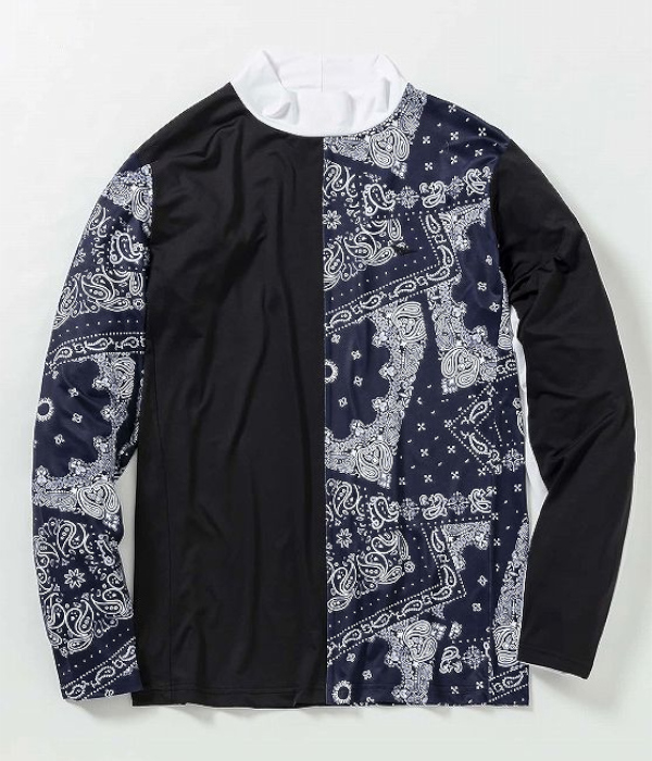 1PIU1UGUALE3 RELAX ウノピゥウノウグァーレトレ リラックス ペイズリーラッシュガード メンズ モックネック レジャー プール 海 マリンスポーツ サーフィン | 1PIU1UGUALE3 RELAX | 06