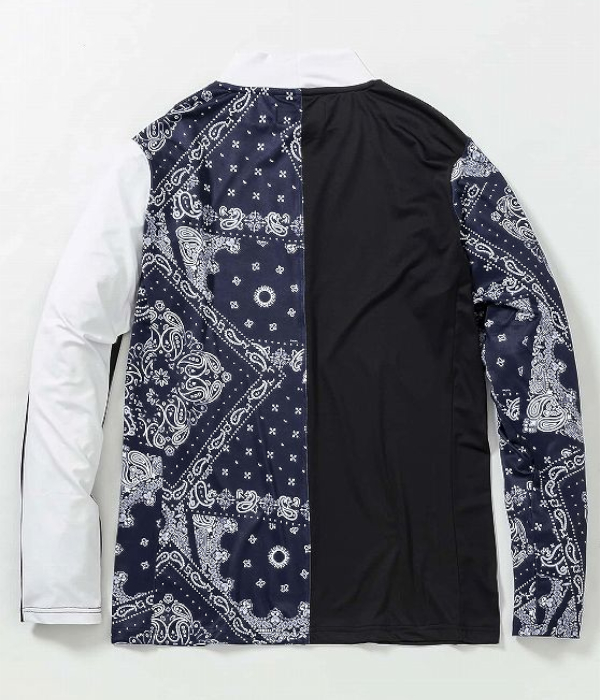 1PIU1UGUALE3 RELAX ウノピゥウノウグァーレトレ リラックス ペイズリーラッシュガード メンズ モックネック レジャー プール 海 マリンスポーツ サーフィン | 1PIU1UGUALE3 RELAX | 07