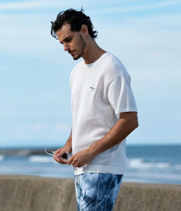 1PIU1UGUALE3 RELAX ウノピゥウノウグァーレトレ リラックス メッシュニットTシャツ 半袖 メンズ カットソー カジュアル リゾート 夏 男性 | 1PIU1UGUALE3 RELAX | 04