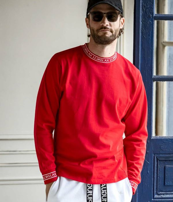 1PIU1UGUALE3 RELAX ウノピゥウノウグァーレトレ リラックス ネックロゴTシャツ メンズ ロンT 長袖 カットソー カジュアル スポーツ | 1PIU1UGUALE3 RELAX | 02