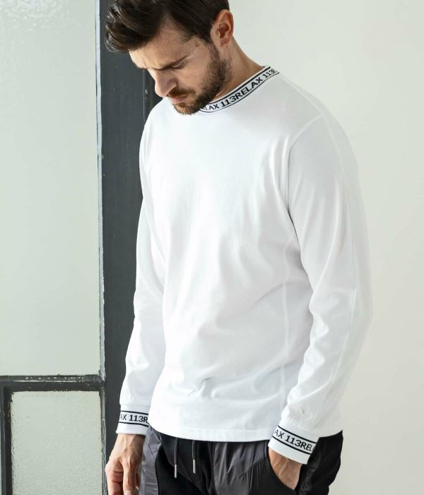 1PIU1UGUALE3 RELAX ウノピゥウノウグァーレトレ リラックス ネックロゴTシャツ メンズ ロンT 長袖 カットソー カジュアル スポーツ | 1PIU1UGUALE3 RELAX | 01