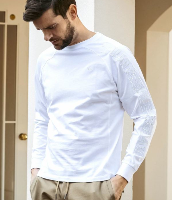 1PIU1UGUALE3 RELAX ウノピゥウノウグァーレトレ リラックス 袖ロゴアップリケTシャツ 長袖 カットソー メンズ ロンT カジュアル 男性 | 1PIU1UGUALE3 RELAX | 01