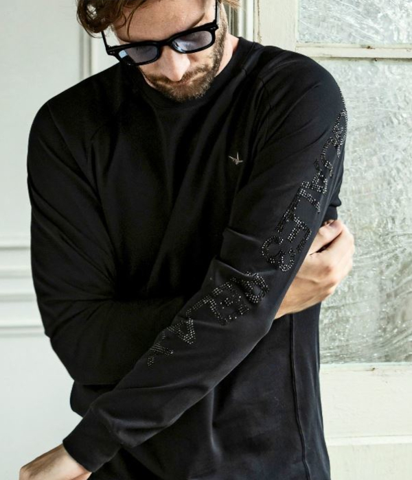 1PIU1UGUALE3 RELAX ウノピゥウノウグァーレトレ リラックス ラインストーンロゴTシャツ 長袖 カットソー メンズ ロンT カジュアル 男性 | 1PIU1UGUALE3 RELAX | 10