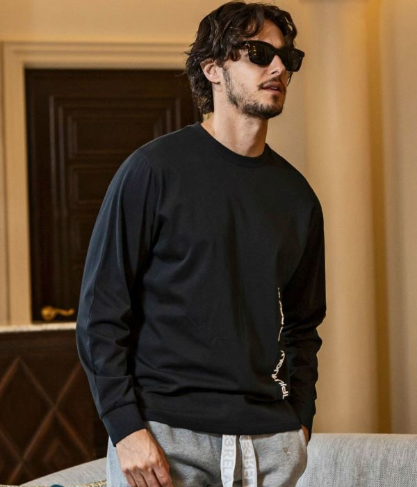 1PIU1UGUALE3 RELAX ウノピゥウノウグァーレトレ リラックス バーチカルエンブロイディーTシャツ メンズ ロンT 長袖 カットソー カジュアル スポーツ | 1PIU1UGUALE3 RELAX | 04