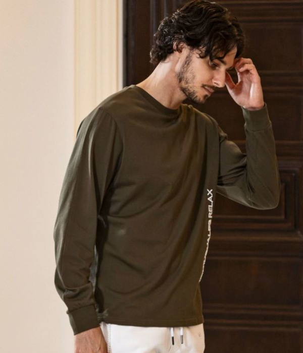 1PIU1UGUALE3 RELAX ウノピゥウノウグァーレトレ リラックス バーチカルエンブロイディーTシャツ メンズ ロンT 長袖 カットソー カジュアル スポーツ | 1PIU1UGUALE3 RELAX | 07