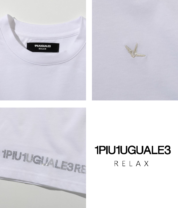 1PIU1UGUALE3 RELAX ウノピゥウノウグァーレトレ リラックス ラインストーンヘムシルケットTシャツ メンズ 半袖 カットソー カジュアル スポーツ | 1PIU1UGUALE3 RELAX | 08