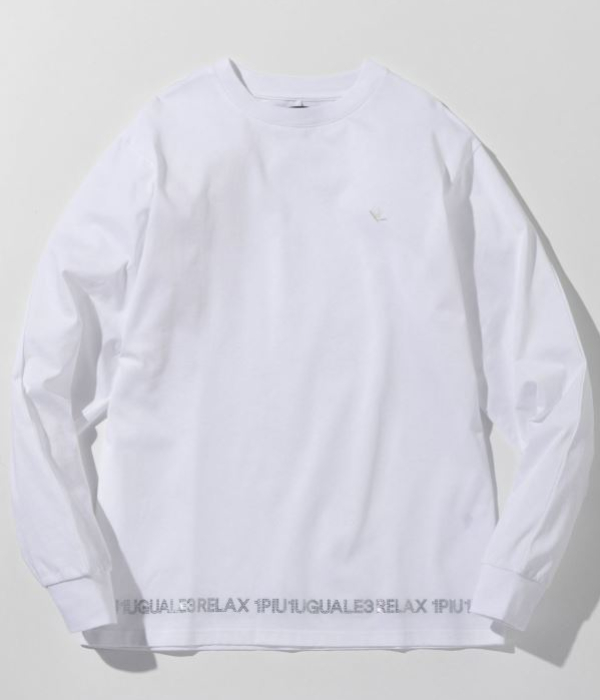 1PIU1UGUALE3 RELAX ウノピゥウノウグァーレトレ リラックス ラインストーンヘムシルケットTシャツ メンズ ロンT 長袖 カットソー カジュアル スポーツ | 1PIU1UGUALE3 RELAX | 01