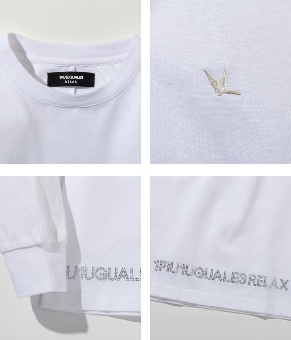 1PIU1UGUALE3 RELAX ウノピゥウノウグァーレトレ リラックス ラインストーンヘムシルケットTシャツ メンズ ロンT 長袖 カットソー カジュアル スポーツ | 1PIU1UGUALE3 RELAX | 06