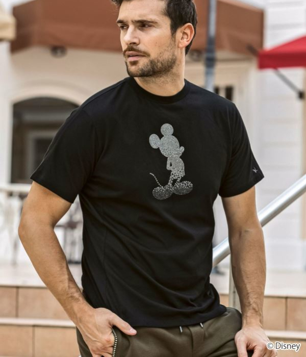 1PIU1UGUALE3 RELAX ウノピゥウノウグァーレトレ リラックス 【ミッキーマウス】グラデーションラインストーンTシャツ メンズ 半袖 カットソー カジュアル | 1PIU1UGUALE3 RELAX | 09