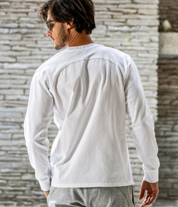 1PIU1UGUALE3 RELAX ウノピゥウノウグァーレトレ リラックス ラインストーンネックロゴTシャツ メンズ ロンT 長袖 カットソー カジュアル スポーツ | 1PIU1UGUALE3 RELAX | 05