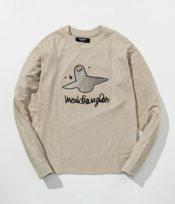 1PIU1UGUALE3 RELAX × Mark Gonzales ウノピゥウノウグァーレトレ リラックス ラインストーンTシャツ メンズ ロンT 長袖 カットソー カジュアル スポーツ | 1PIU1UGUALE3 RELAX | 02
